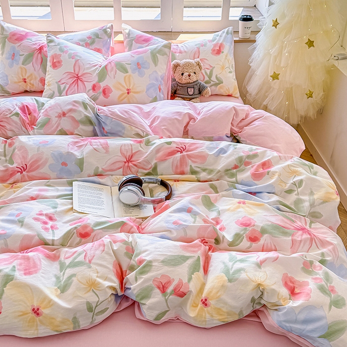 91家纺网 家纺一手货源 找家纺 芊寻家居 2025新款13372全棉印花系列单被套 朵琦