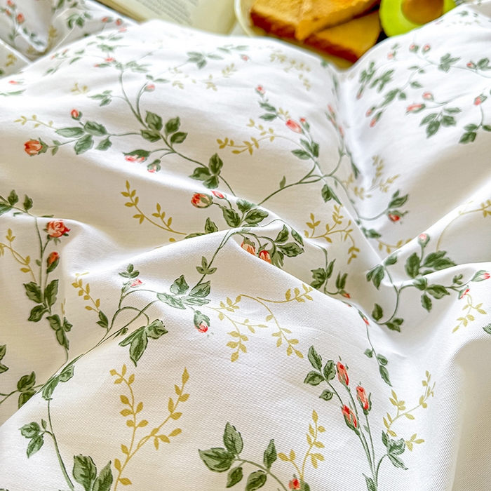 91家纺网 家纺一手货源 找家纺 芊寻家居 2025新款13372全棉印花系列单被套 兰黛 绿