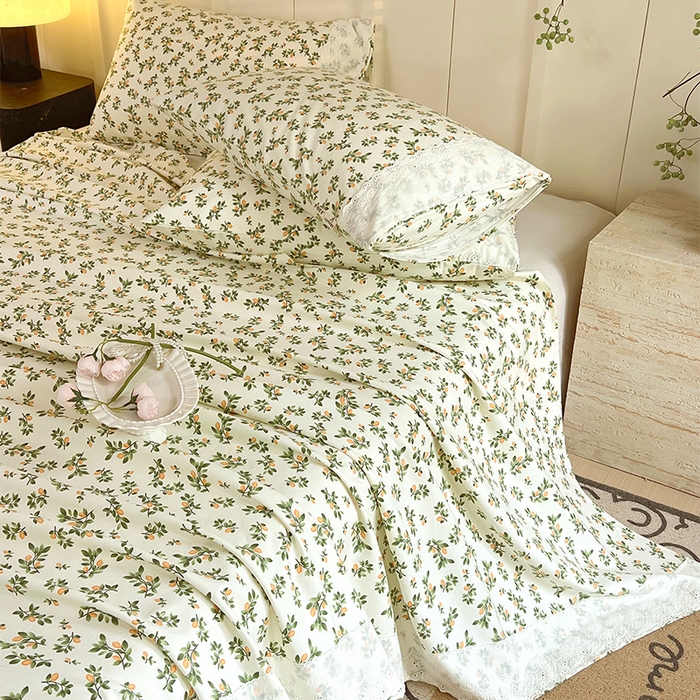 91家纺网 家纺一手货源 找家纺 （总）春皖家纺 2025春夏新款老粗布花边款凉席席子单床单 床单单件