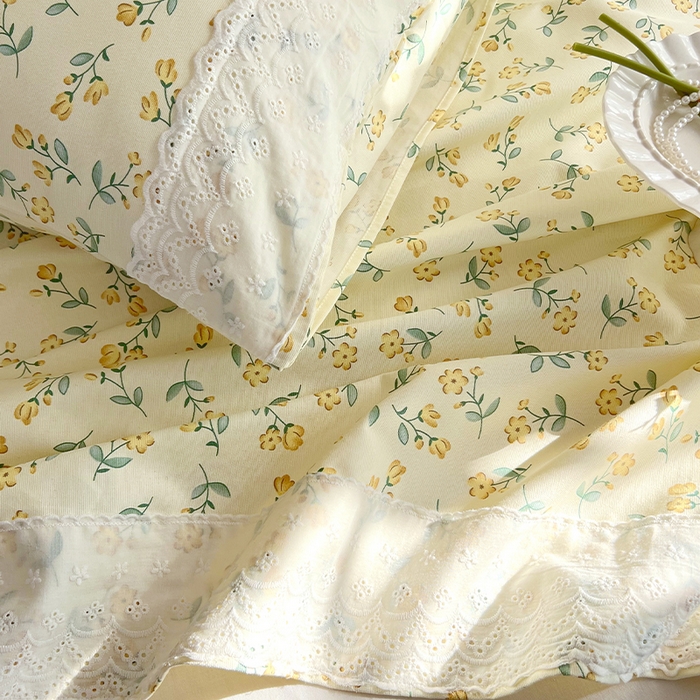 91家纺网 家纺一手货源 找家纺 春皖家纺 2025春夏新款老粗布花边款凉席席子单床单 床单单件 花边-伊兰