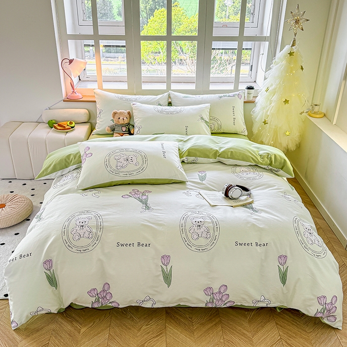 91家纺网 家纺一手货源 找家纺 芊寻家居 2025新款13372全棉印花系列单被套 雅姿