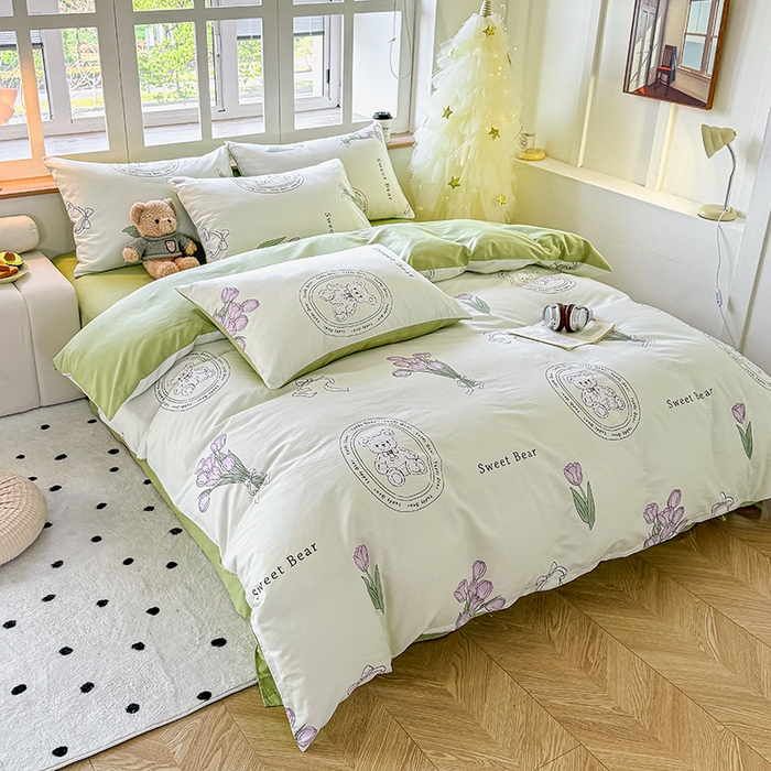 91家纺网 家纺一手货源 找家纺 芊寻家居 2025新款13372全棉印花系列单被套 雅姿