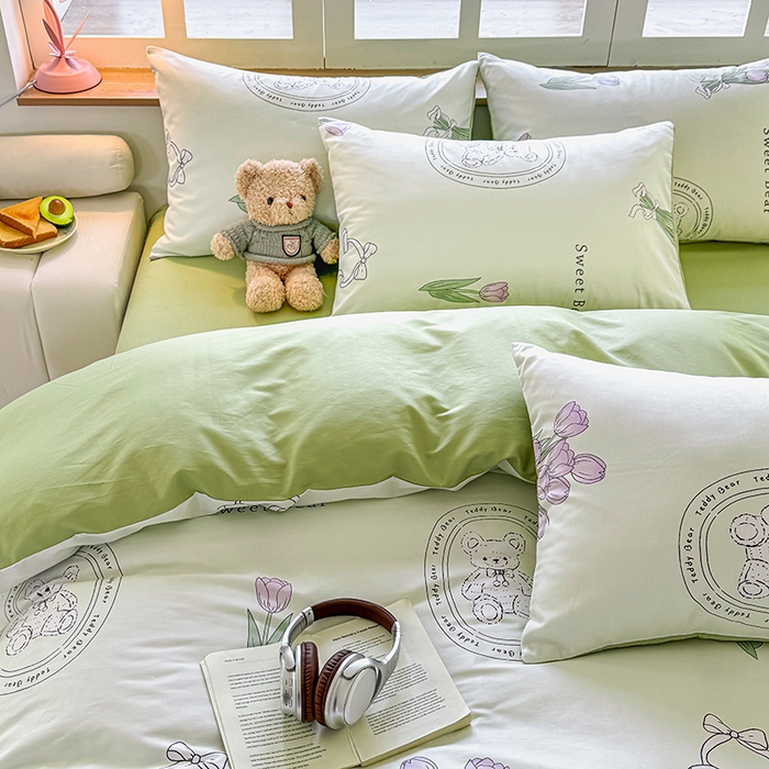 91家纺网 家纺一手货源 找家纺 芊寻家居 2025新款13372全棉印花系列单被套 雅姿