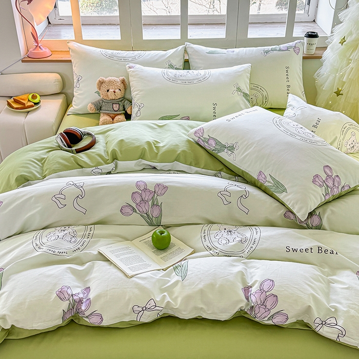 91家纺网 家纺一手货源 找家纺 芊寻家居 2025新款13372全棉印花系列单被套 雅姿