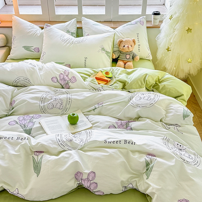 91家纺网 家纺一手货源 找家纺 芊寻家居 2025新款13372全棉印花系列单被套 雅姿