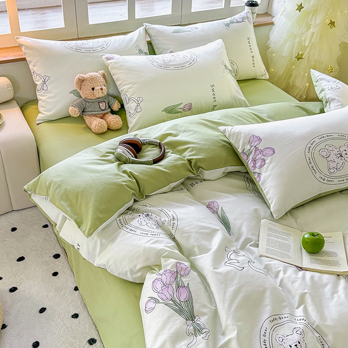 91家纺网 家纺一手货源 找家纺 芊寻家居 2025新款13372全棉印花系列单被套 雅姿