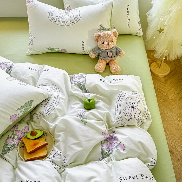 91家纺网 家纺一手货源 找家纺 芊寻家居 2025新款13372全棉印花系列单被套 雅姿