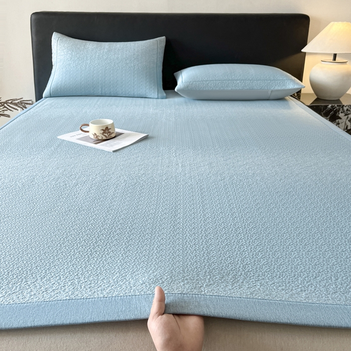 91家纺网 家纺一手货源 找家纺 雅居纺家纺 2025春夏新款提花星空凉感席凉席席子 星空-蓝 床席款