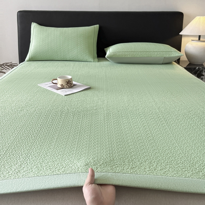 91家纺网 家纺一手货源 找家纺 雅居纺家纺 2025春夏新款提花星空凉感席凉席席子 星空-绿 床席款