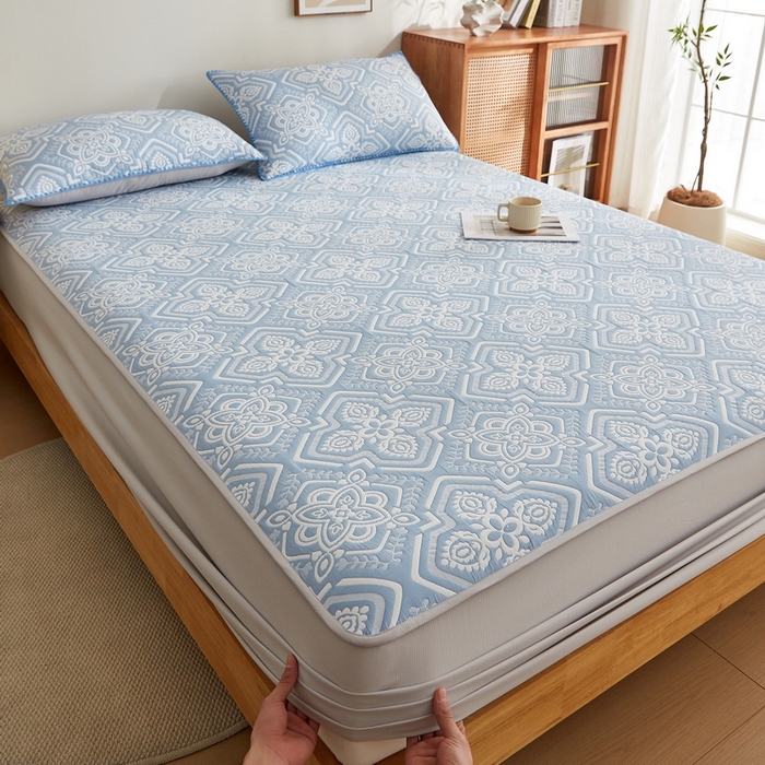 91家纺网 家纺一手货源 找家纺 （总）梦镜家纺 2025新款A类针织双层纱床笠