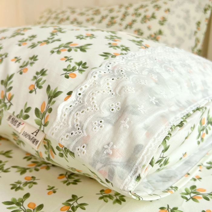 91家纺网 家纺一手货源 找家纺 （总）春皖家纺 2025春夏新款老粗布花边款单枕套 枕套单件