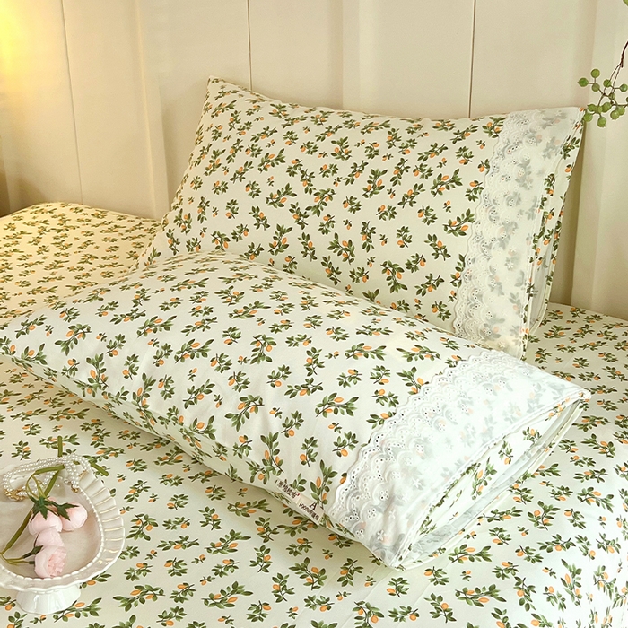 91家纺网 家纺一手货源 找家纺 （总）春皖家纺 2025春夏新款老粗布花边款单枕套 枕套单件