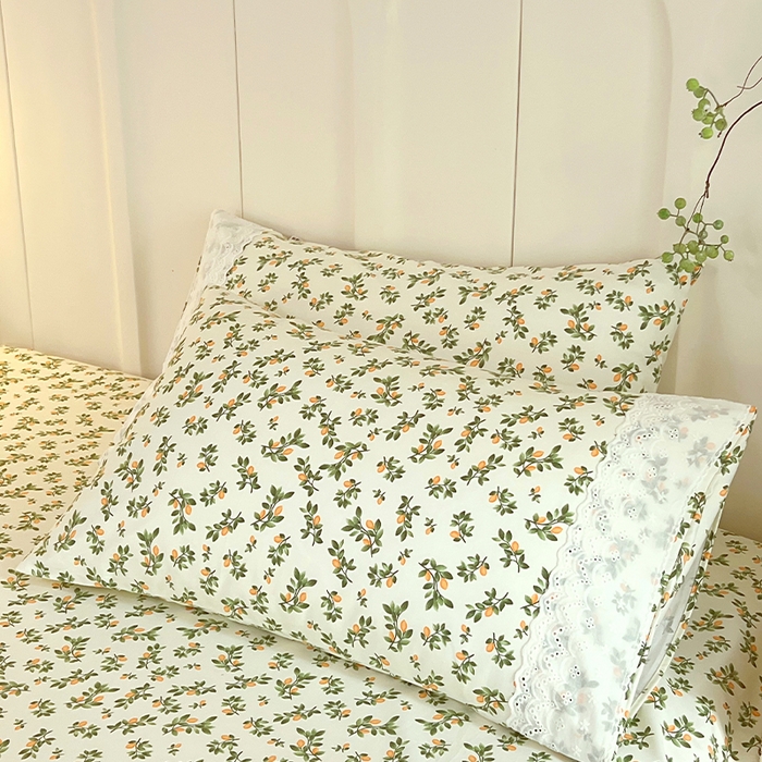 91家纺网 家纺一手货源 找家纺 （总）春皖家纺 2025春夏新款老粗布花边款单枕套 枕套单件