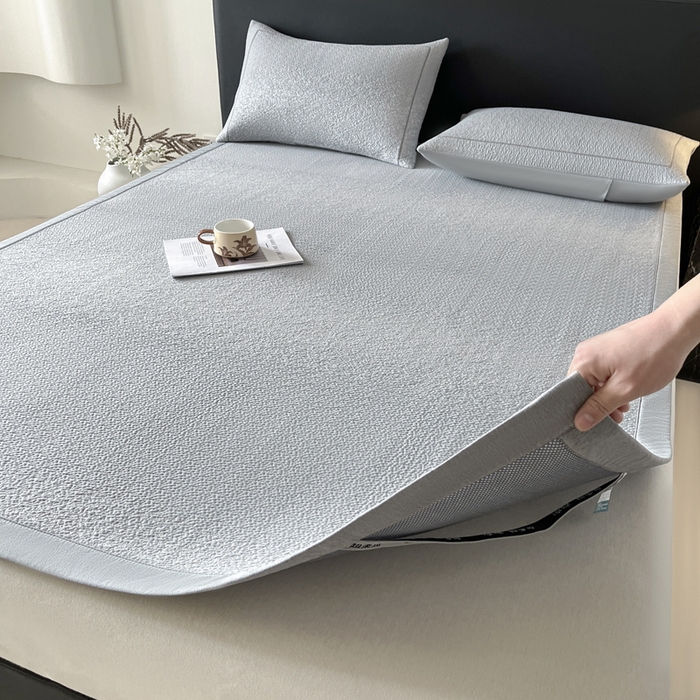 91家纺网 家纺一手货源 找家纺 雅居纺家纺 2025春夏新款提花星空凉感席凉席席子 星空-灰 床席款