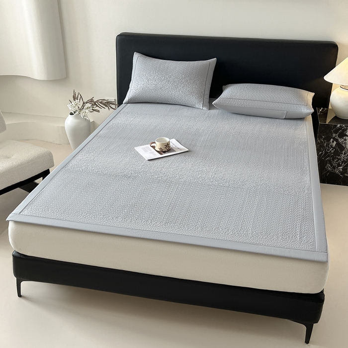 91家纺网 家纺一手货源 找家纺 雅居纺家纺 2025春夏新款提花星空凉感席凉席席子 星空-灰 床席款