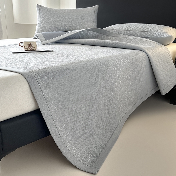 91家纺网 家纺一手货源 找家纺 雅居纺家纺 2025春夏新款提花星空凉感席凉席席子 星空-灰 床席款