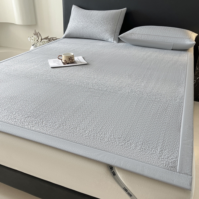 91家纺网 家纺一手货源 找家纺 雅居纺家纺 2025春夏新款提花星空凉感席凉席席子 星空-灰 床席款