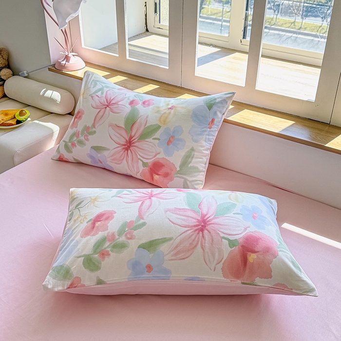 芊寻家居 2025新款13372全棉印花系列单枕套 朵琦