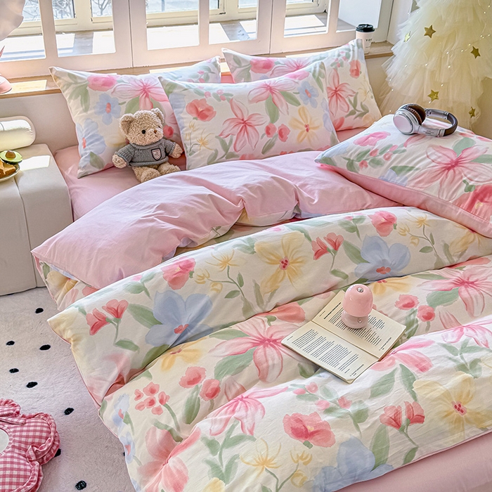 91家纺网 家纺一手货源 找家纺 芊寻家居 2025新款13372全棉印花系列单枕套 朵琦