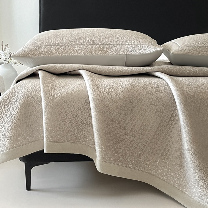 91家纺网 家纺一手货源 找家纺 雅居纺家纺 2025春夏新款提花星空凉感席凉席席子 星空-卡其 床席款