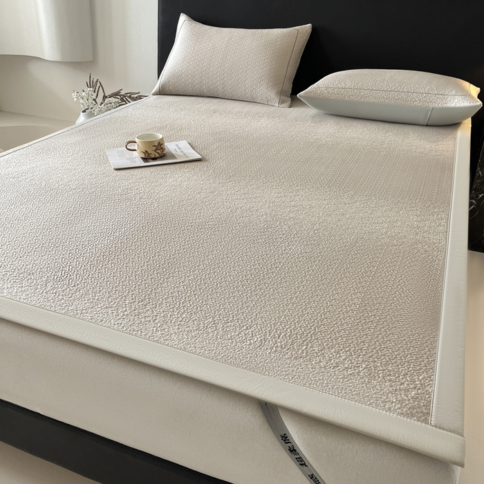 91家纺网 家纺一手货源 找家纺 雅居纺家纺 2025春夏新款提花星空凉感席凉席席子 星空-卡其 床席款