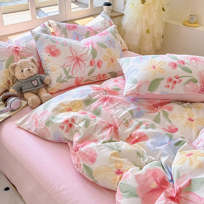 91家纺网 家纺一手货源 找家纺 芊寻家居 2025新款13372全棉印花系列单枕套 朵琦