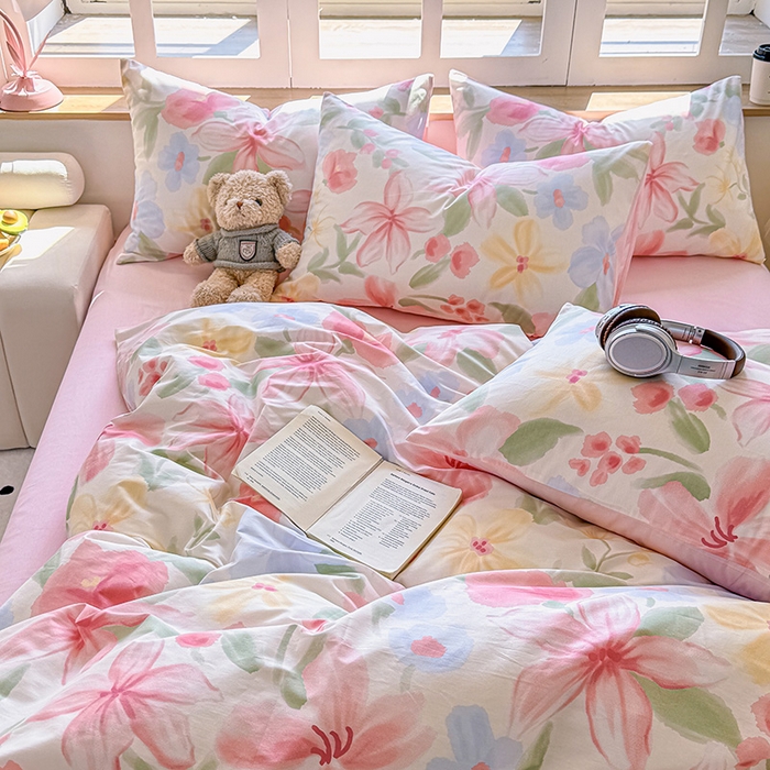 91家纺网 家纺一手货源 找家纺 芊寻家居 2025新款13372全棉印花系列单枕套 朵琦