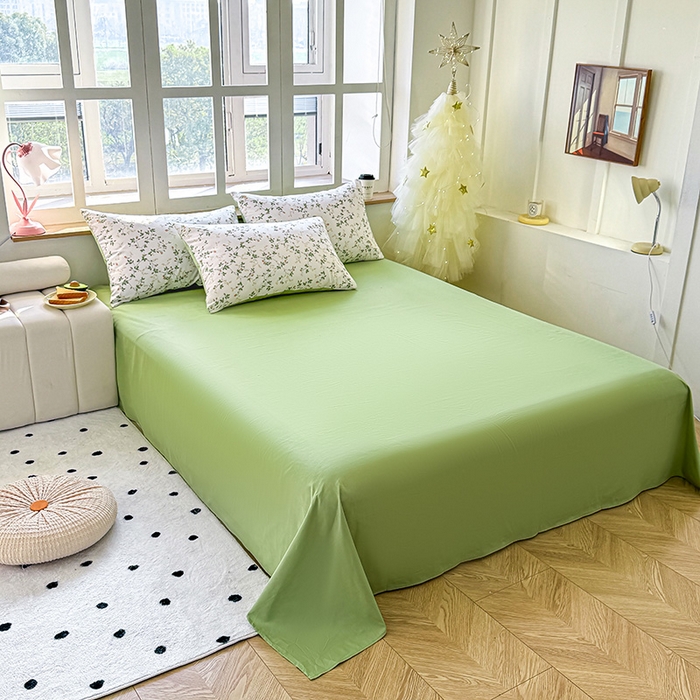 91家纺网 家纺一手货源 找家纺 芊寻家居 2025新款13372全棉印花系列单枕套 兰黛 绿