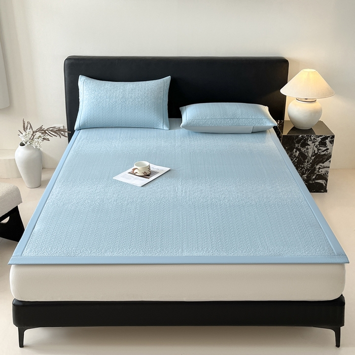 91家纺网 家纺一手货源 找家纺 雅居纺家纺 2025春夏新款提花星空凉感席凉席席子 星空-蓝 床席款