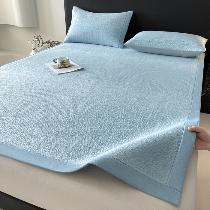 91家纺网 家纺一手货源 找家纺 雅居纺家纺 2025春夏新款提花星空凉感席凉席席子 星空-蓝 床席款