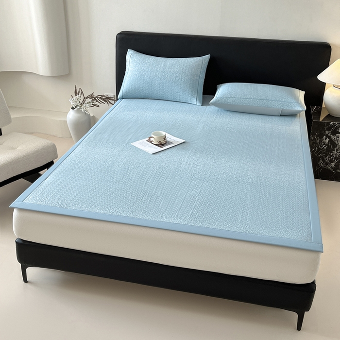 91家纺网 家纺一手货源 找家纺 雅居纺家纺 2025春夏新款提花星空凉感席凉席席子 星空-蓝 床席款