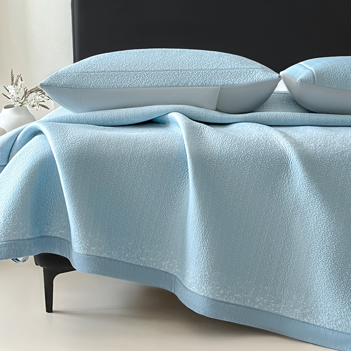 91家纺网 家纺一手货源 找家纺 雅居纺家纺 2025春夏新款提花星空凉感席凉席席子 星空-蓝 床席款