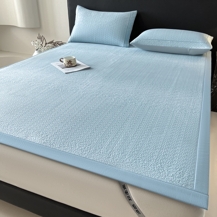 91家纺网 家纺一手货源 找家纺 雅居纺家纺 2025春夏新款提花星空凉感席凉席席子 星空-蓝 床席款