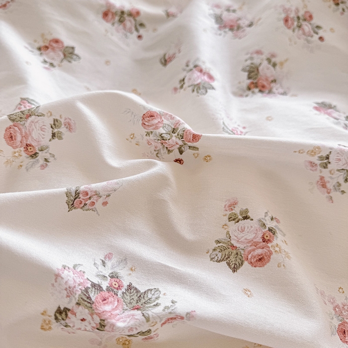 91家纺网 家纺一手货源 找家纺 芊寻家居 2025新款13372全棉印花系列单枕套 玫瑰情缘 粉