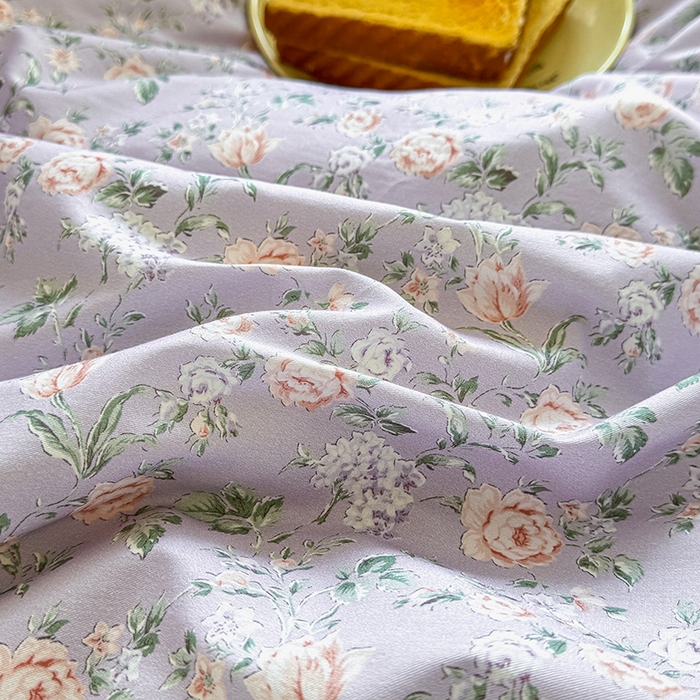 91家纺网 家纺一手货源 找家纺 芊寻家居 2025新款13372全棉印花系列单枕套 茉莉清雨 紫