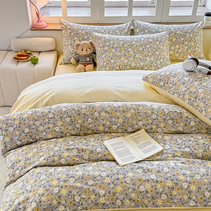 91家纺网 家纺一手货源 找家纺 芊寻家居 2025新款13372全棉印花系列单枕套 暮云 灰