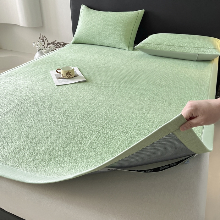 91家纺网 家纺一手货源 找家纺 雅居纺家纺 2025春夏新款提花星空凉感席凉席席子 星空-绿 床席款