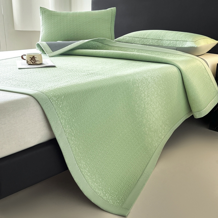 91家纺网 家纺一手货源 找家纺 雅居纺家纺 2025春夏新款提花星空凉感席凉席席子 星空-绿 床席款