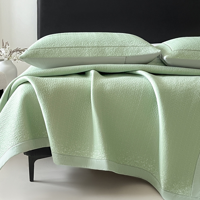 91家纺网 家纺一手货源 找家纺 雅居纺家纺 2025春夏新款提花星空凉感席凉席席子 星空-绿 床席款