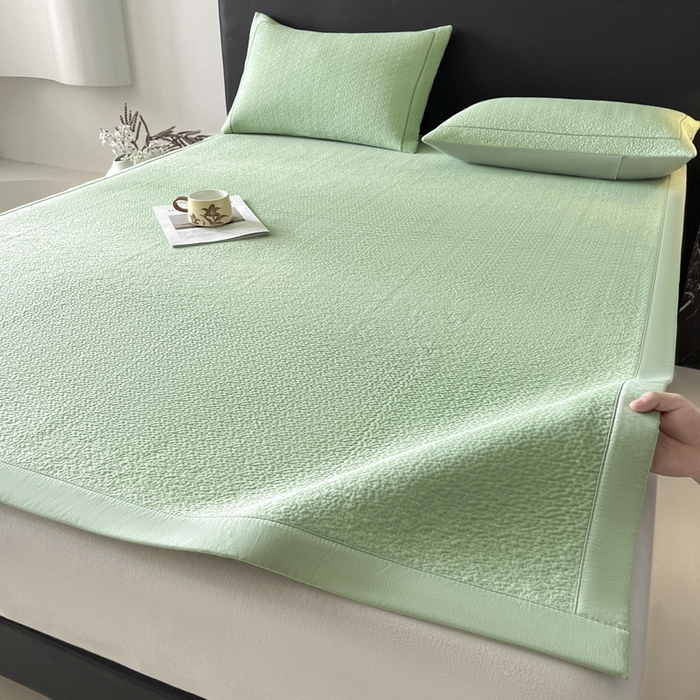 91家纺网 家纺一手货源 找家纺 雅居纺家纺 2025春夏新款提花星空凉感席凉席席子 星空-绿 床席款