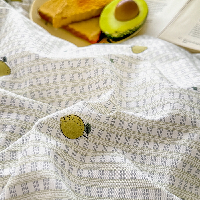 91家纺网 家纺一手货源 找家纺 芊寻家居 2025新款13372全棉印花系列单枕套 青柠