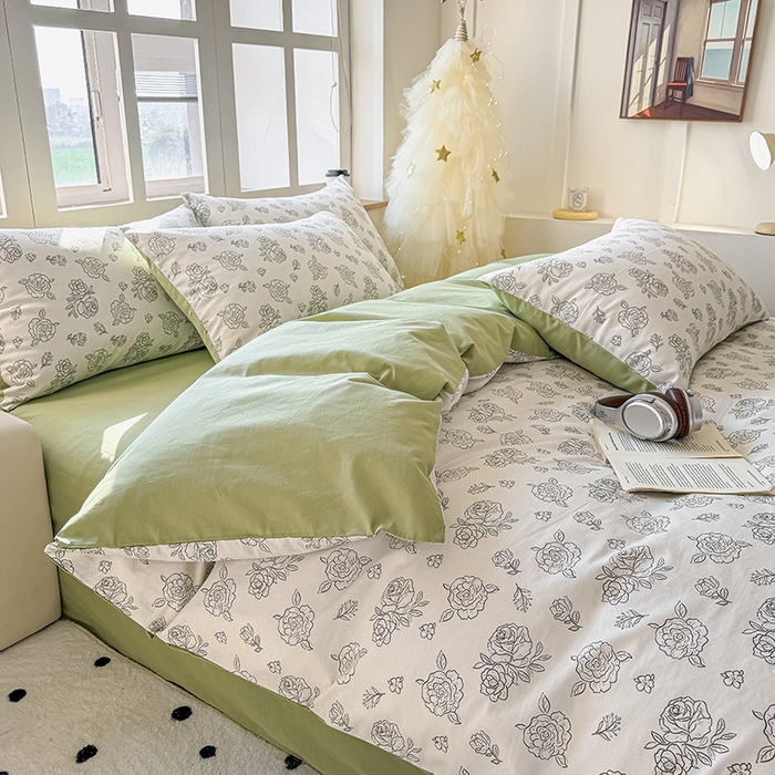 91家纺网 家纺一手货源 找家纺 芊寻家居 2025新款13372全棉印花系列单枕套 如约