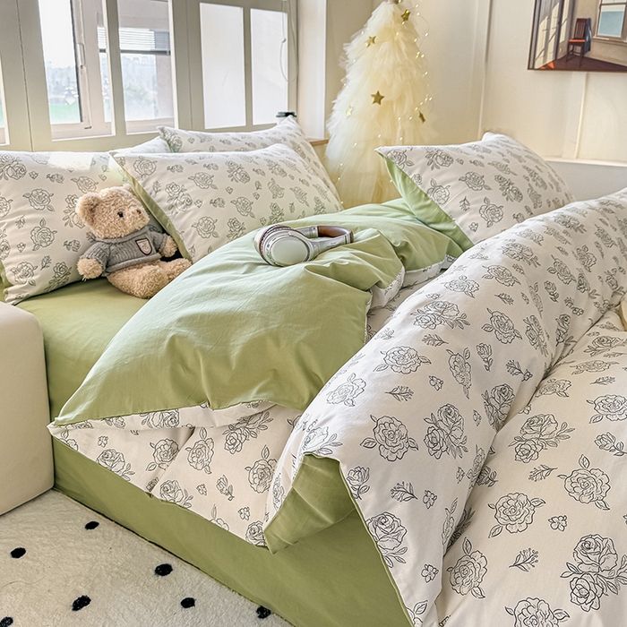 91家纺网 家纺一手货源 找家纺 芊寻家居 2025新款13372全棉印花系列单枕套 如约