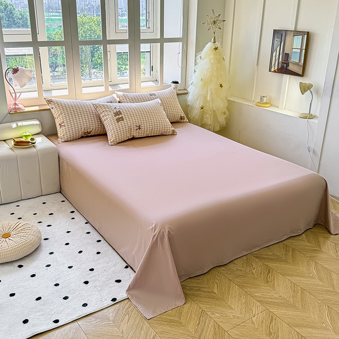 91家纺网 家纺一手货源 找家纺 芊寻家居 2025新款13372全棉印花系列单枕套 小熊日记 棕