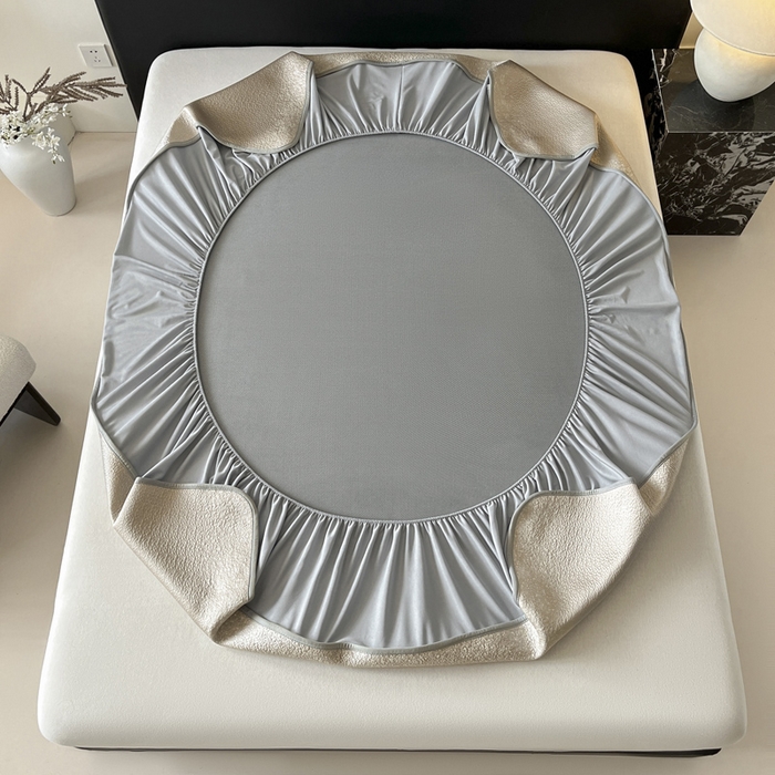 91家纺网 家纺一手货源 找家纺 雅居纺家纺 2025春夏新款提花星空凉感席凉席席子 星空-卡其 床笠款