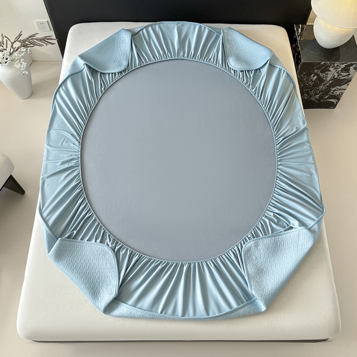 91家纺网 家纺一手货源 找家纺 雅居纺家纺 2025春夏新款提花星空凉感席凉席席子 星空-蓝 床笠款