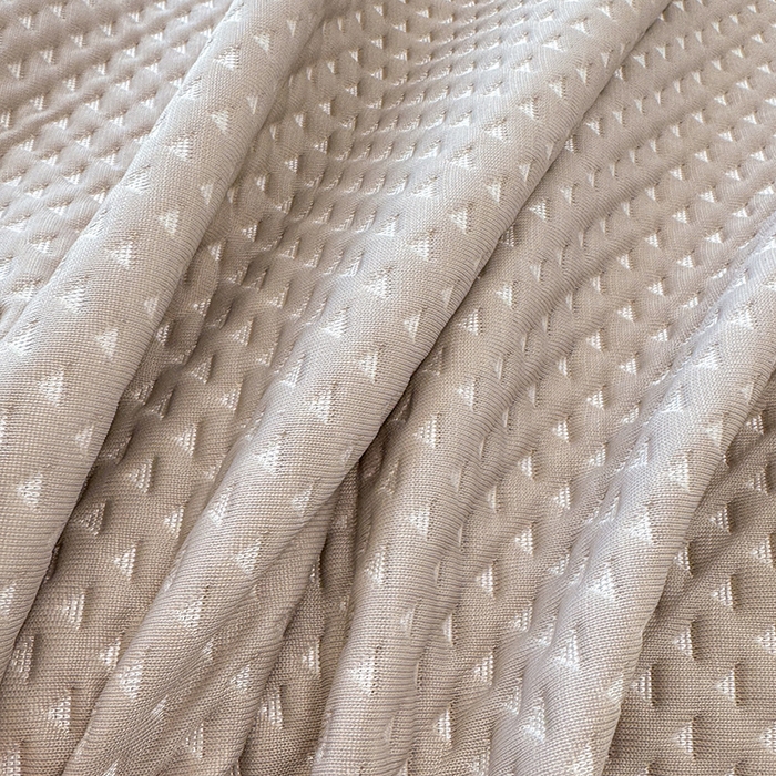 91家纺网 家纺一手货源 找家纺 蓝邻家纺 2025春夏新款PE提花雪纺+绣花花边凉席席子 夏花-米灰