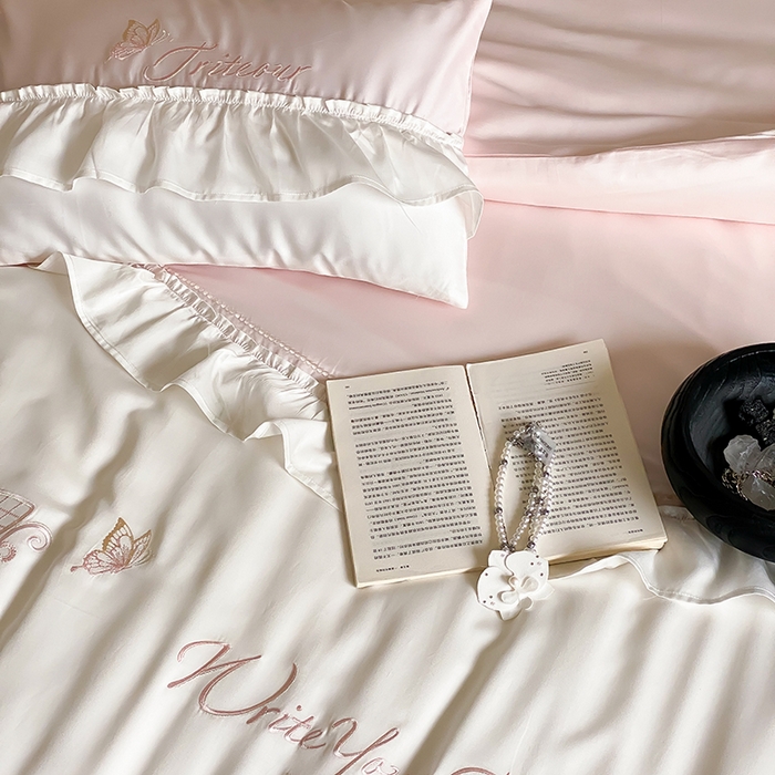 91家纺网 家纺一手货源 找家纺 （总）曼布缇 2025新款A类莱赛尔竹纤维绣花四件套-海伦娜 券后368起 会员减20