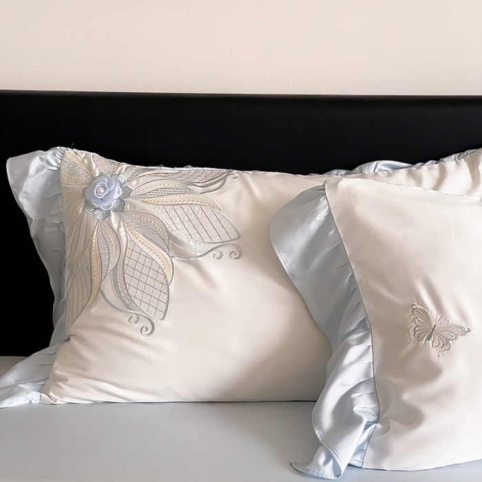 91家纺网 家纺一手货源 找家纺 曼布缇 2025新款A类莱赛尔竹纤维绣花四件套-海伦娜 海伦娜-蓝 券后368起 会员减20