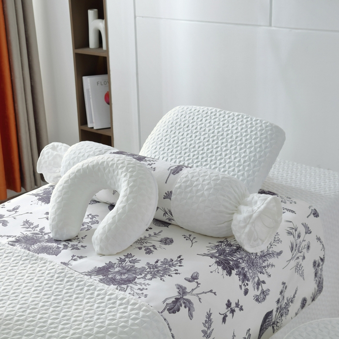 91家纺网 家纺一手货源 找家纺 琪宝阁 2025新款美容床罩四件套美容院专用套件-小风车系列 小风车-白色